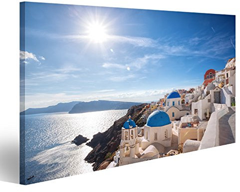 islandburner Bild auf Leinwand Oia Dorf In Santorini Island Griechenland Wandbild Poster Kunstdruck Bilder