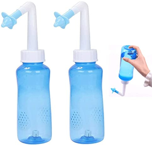 ETELIN Kit D'irrigation Nasale, L'irrigation Nasale Nettoyant Nasal Nettoyeur De Lavage du Nez, Rinçage sous Pression, Irrigation Nasale pour Les Soins Personnels des Enfants Adultes