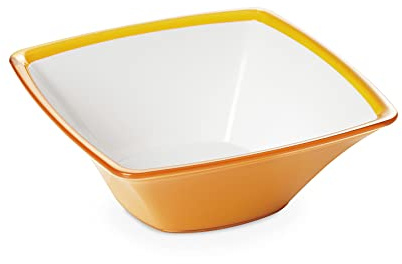 Omada Design Insalatiera da 2,3 L, Ciotola Cucina in Acrilico Infrangibile, Lavabile in Lavastoviglie, Made in Italy, Linea Square, Giallo | Insalatiera in Plastica 24,5x H9 cm, Impilabile e Lavabile in Lavastoviglie, Collezione Square