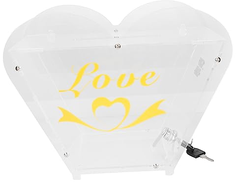 Kasten Spendenbox Abstimmen Hochzeitsdekoration Klar Ticket-vorschlagsfall Spendenbehälter Metallbehälter Desktop- Mail-sortierwand Acryl Herzförmig Büro Kleiderkiste