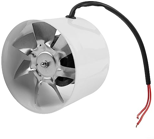 SPORTARC Abluftventilator, geräuscharmer Inlinekanal Booster Abluftventilator, 150 mm Abluftventilator, Rauchabsaugkanalventilator 600 m³/h Inline-Rohrventilator Leise Weiß