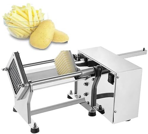 Cortador De Patatas,Máquina Cortadora De Patatas Comercial,Rebanadora Eléctrica para Cortar Patatas Fritas,con Cuchillas De 6 Mm/9 Mm/13 Mm,para Patatas, Zanahorias Y Pepinos