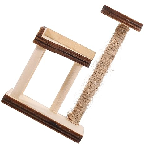 PRETYZOOM Holz Miniatur Katzenbaum Modell Puppenhausmöbel Miniatur Haus Dekoration Puppenhauszubehör Ornament Realistisch Verarbeitet