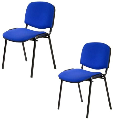 Topsit 2er Set Wartezimmerstuhl, stapelbarer Besucherstuhl mit weich gepolsterter Sitzfläche, Metallgestell Bürostuhl, Konferenzstuhl für Home Office, Rezeption Pausen Raum