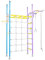 JEFLEX - blau/lila/gelbe Kinder Sprossenwand - Multifunktionaler Komplex für vertikaler Montage/Einfache Installation/Robuste Fitness-Station fürs Kinderzimmer/inkl. Kletterwand-Zubehör