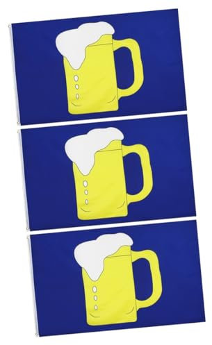 Yardwe Party-Banner 3st Bierkulisse Für Partys Hängende Dekorationen Für Bierpartys Wandschilder Party-hängedekorationen Bierschilder Wanddekoration Parteifahne Gestreifte Flagge Glas