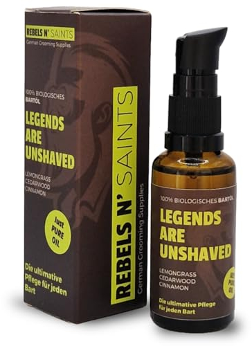 REBELS N' SAINTS Bartöl - 100% natürlich - Pflegt Bart und Haut - Made in Germany - angenehmer Duft (30 ml (1er Pack))