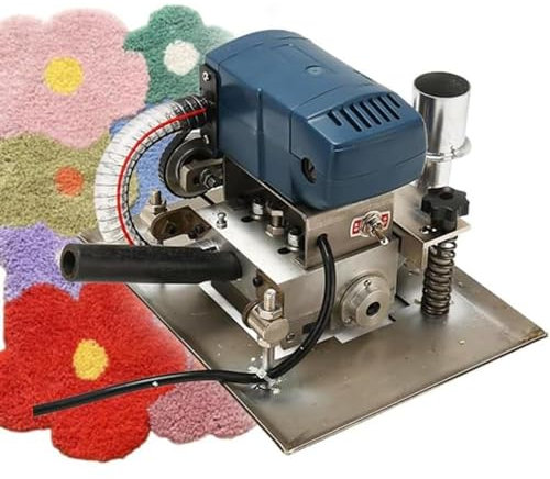 Máquina de corte de alfombras planas,Máquina de corte limpia de alfombras hecha a mano de 500 W,Artes de mechones de alfombras de pila cortada/en bucle,Profundidad ajustable profesional for alfombras