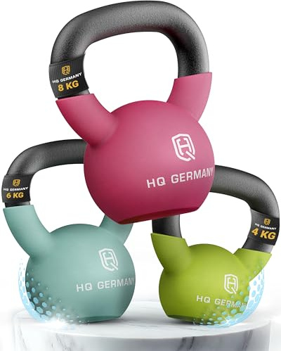 HQ Germany® Kettlebell Neopren [optimaler Bodenschutz] - Set 4+6+8kg