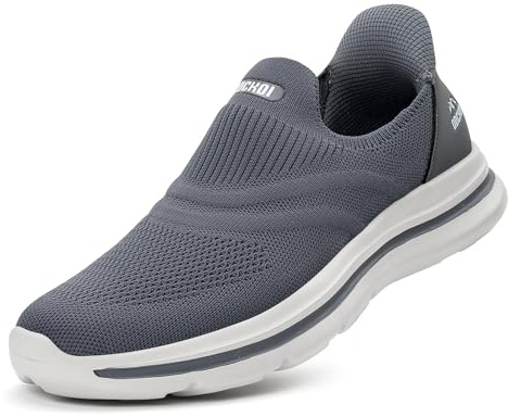 ODCKOI Slip on Sneaker Uomo Lace Free Shoes Scarpe Sportive da Corsa all'aperto Scarpe da Corsa Leggere e Traspiranti a Mano per Il Tempo Libero Scarpe da Corsa Grigio Scuro SHENHUI-41
