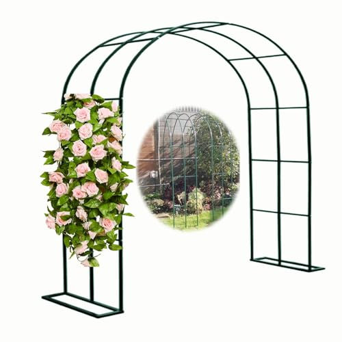 Gartenbogen, 19 mm Rohr aus Metall, Pergola-Laube, Metall-Hochzeitsbögen, eleganter Eingangsbogen, Breite 80/120/140/180/200/240/280/300/350 cm, für Rosen, Weinreben, Klettern