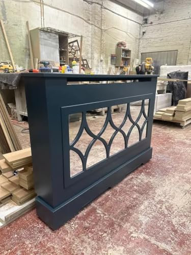 Black Bespoke Mirrored Radiator Cover Railings (Large)