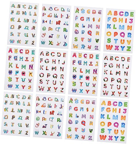 TINEASUR 2blätter Englische Buchstabenaufkleber Wandaufkleber Kunstaufkleber Pädagogische Aufkleber Für Kinderzimmer Alphabet Buchstaben Lernen Dekorative Aufkleber