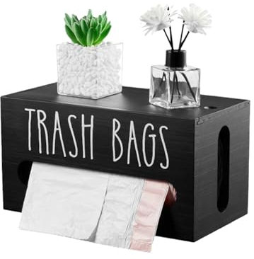 Qutalmi Distributeur de sacs poubelles en bois, distributeur de sacs poubelles | Porte-sac poubelle de ferme Porte-rouleau de sac,Organisateur de doublure de poubelle de cuisine, distributeur de sacs