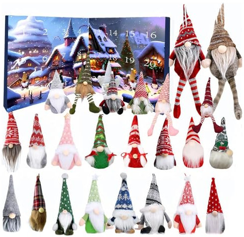 Wichtel Adventskalender 2024 Weihnachtsdeko,2024 Weihnachtswichtel Adventskalender,Deko Weihnachten Innen mit 24 Wichtel,24 Tage Weihnachts Countdown-Kalender Gnome für Kinder Erwachsene (24STK-1)