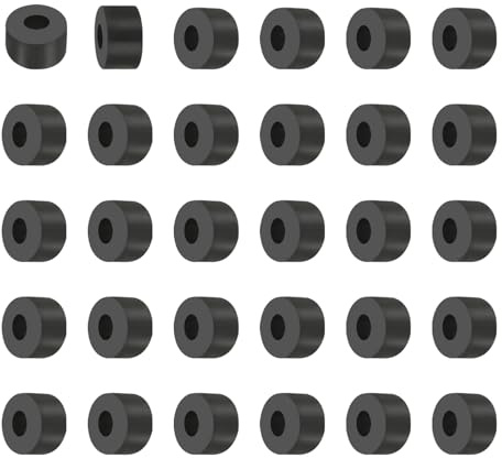 PATIKIL 30 Pz Spacer Gomma Multiuso 0.2Id x 0.35Od x 0.2T Neoprene | Boccole Gomma Isolante Rondelle Distanziatrici, Cuscinetti Isolanti Antivibrazioni Rotondi, per Bulloni Hvac Accessori