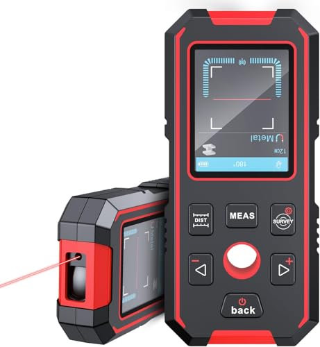 NOYAFA Leitungssucher Ortungsgerät, Digitaler Wandscanner Wiederaufladbare 5 in 1 Multifunktiona Wand Scanner für Holz/Metall/Stromleitung AC Leitungen, Messen Abstand, Fläche, Volumen NF-581S