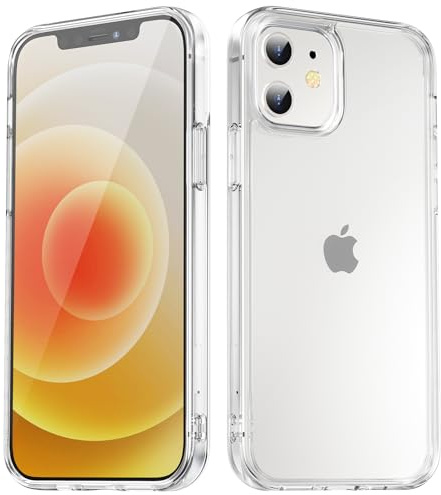 TIIXXA Custodia opaca per iPhone 12/12 Pro da 6,1 pollici, protezione antiurto contro le cadute, cover posteriore traslucida satinata, anti-impronte (trasparente)