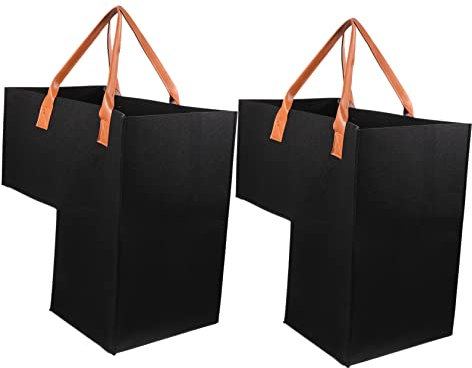 Alipis Cestas De Lavandería Forma De l Para Escaleras Negro 2 Piezas Fieltro Grueso Plegable Organizador Ropa Sucia y Artículos Diversos Hogar Almacenamiento