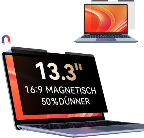 Makinda Magnetischer Laptop Sichtschutz für 13.3 Zoll Laptop 16:9, Anti Blaulicht Blendschutz Blickschutzfolie Displayschutz für Lenovo Hp Dell Acer Asus Thinkpad Envy Xps