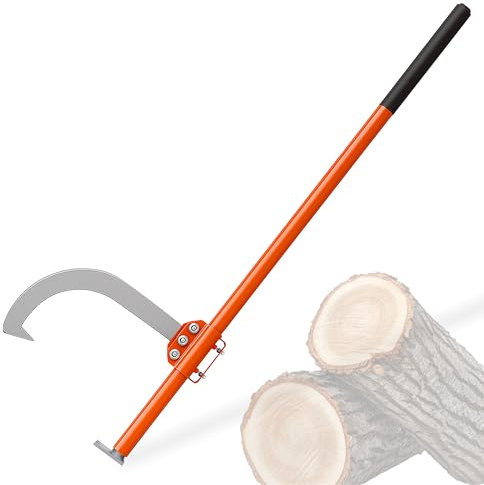 FEBTECH 48 Cant Hook for Logs – Heavy-Duty Log Roller & Log Lifter Tool – Adjustable Cant Hook for Logs with Anti-Slip Grip – Ideal for Moving 8–32 Woods, Prevents Back Strain