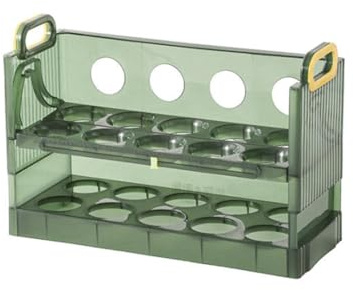 Janasiba Caja de almacenamiento de huevos con 20 compartimentos, soporte para cartón de huevos, gran capacidad, organizador de huevos, contenedor para nevera