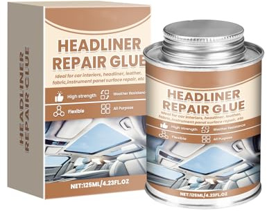 Colle Ciel De Toit Voiture,Colle Polyvalente pour Toiture Auto,pour Cuir,Mousse,Tissu,Adhérence Ultra Forte,Plage de Température 125ML