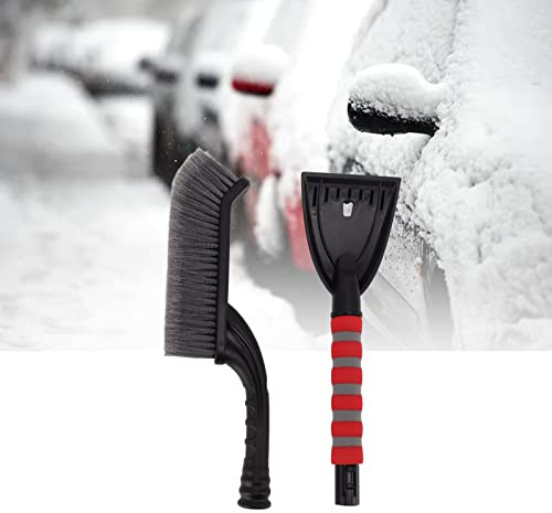 Gratte-Ciel de Glace détachable de la Brosse de Neige Tyenaza, Outil de Retrait de Neige avec poignée en Mousse Ergonomique, camions de Voitures (Rouge Gris)