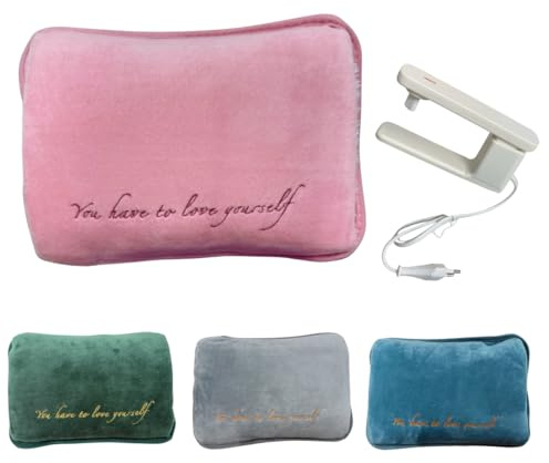 Borsa Acqua Calda Elettrica 420W con Fodera Morbida in Peluche – Fino a 75°C – Scaldamani e Scaldapiedi, Sollievo Dolori Muscolari, Cervicale, Schiena, Mestruali – CE/RoHS