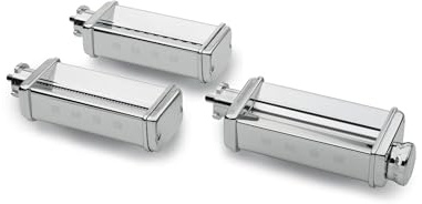 SMEG SMPC01 Nudelroller & Cutter Set für SMF02 und SMF03 Standmixer-Modelle, 3-teiliges Aufsatz-Set aus Chromstahl, Roller, Tagliolini und Fettuccine Cutter