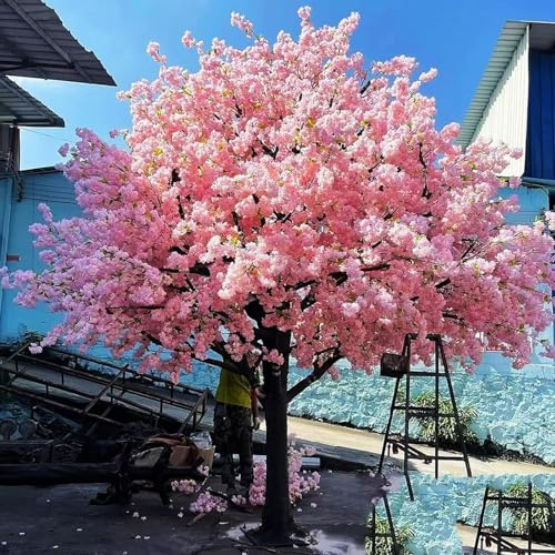 Arbre Artificiel Plante Grande Cerisier Japonais Artificiel De 2,1 M À 1,8 M, Décoration Réaliste en Fleurs De Cerisier, Idéal for La Maison, Le Bureau Ou Les Fêtes(7FT)