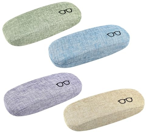 LINLINOI 4-pack skyddande hårt skal för glasögon – bärbart solglasögonfodral (4 färger) för män och kvinnor