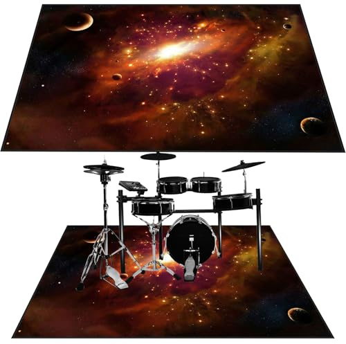 230 x 180 cm Schlagzeugteppich Schalldicht Drum Teppich rutschfest Trommelteppich Musikinstrumente Bodenmatte Professionelle Schlagzeug Teppich Elektronisches Jazz Schlagzeug Kit für Bass Snare Drum