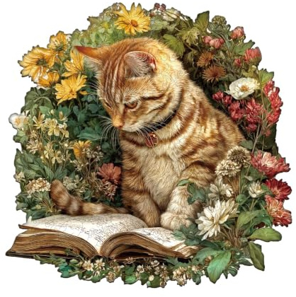 Hakumata Holzpuzzle Erwachsene Katze - 280 Teile Holz Puzzle Geschenkbox | Holzpuzzle für Erwachsene Wanddekoration,Wooden Puzzle,Weihnachten und Geburtstag Geschenke für Puzzleliebhaber,Stressabbau