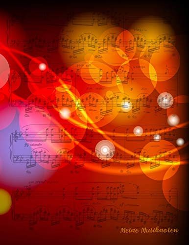Meine Musiknoten: Notenheft | Notenpapier 12 Systeme blanko mit Register für Musik, Notizen, Texte. Für Musiker, Komponisten, Musikunterricht, Schüler, Studenten, Songwriter | Motiv: Colorful music