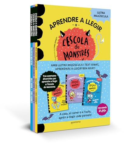 Aprendre a llegir a l'Escola de Monstres - Pack amb els llibres 4, 5 i 6: Amb lletra MAJÚSCULA (llibres per a nens a partir de 5 anys)