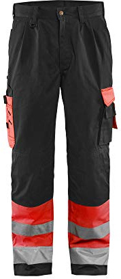 Blakläder 158418605599C50 High Vis Pantalon classe 1 Taille C50 Rouge/Noir