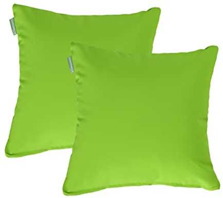 Gardenista, cuscino da giardino per esterni | Sedia in rattan con motivi decorativi | resistente all'acqua, imbottitura in fibra cava ipoallergenica, multicolore | dimensioni 61 cm | 2 pezzi (lime)