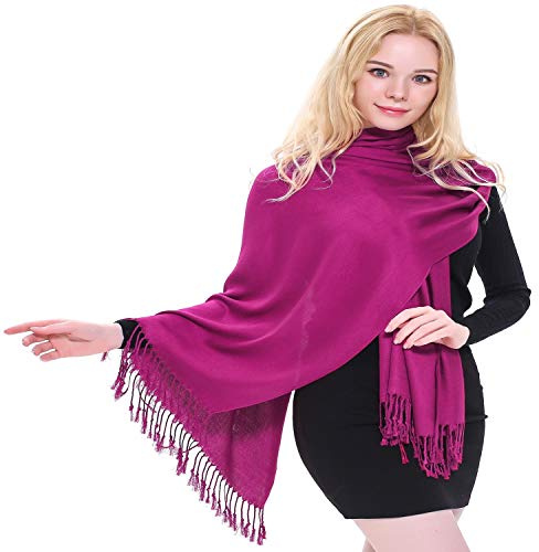 CJ Apparel Fuchsia Violet Couleur Unie Châle écharpe étole Wrap Châles Pashminas Nouvelle