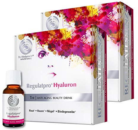 Dr. Niedermaier Regulatpro® Hyaluron I Beauty Drink mit Hyaluronsäure, Vitamin C, Vitamin D, Biotin, Zink und Kupfer I Anti-Aging I Hyaluron zum Trinken I 40x 20ml (2er Pack)