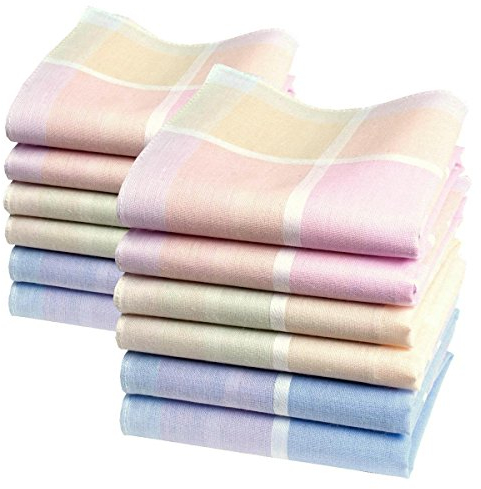 merrysquare - Damen Taschentücher - 100% Baumwolle - 28cm x 28cm - LUCIE Modell (12)