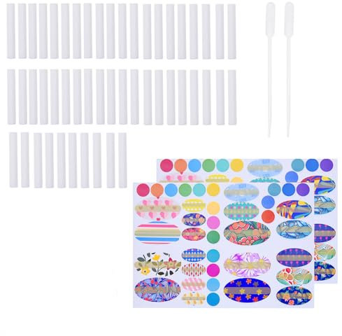 Kare & Kind - Tubos de inhalador vacíos de Aluminio y Cristal, para Uso de aromaterapia de Aceite Esencial DIY, Recargables, Incluye 5 Tubos de inhalación, 25 mechas, 1 Herramienta de Apertura