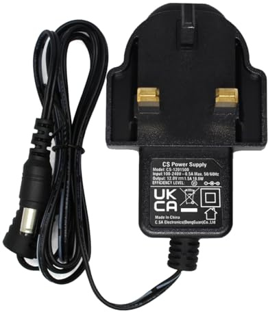 AC 100-240V to DC 12V 1.5A Power Adapter Supply, Plug UK 5.5mm x 2.1mm, for CCTV Cameras DVR NVR LED Light Strip