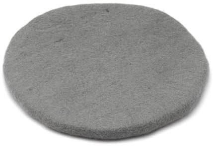 feelz Filzkissen Sitzkissen rund Filz Verschiedene grau- und naturtöne 100% Wolle 35 cm Höhe 2-3 cm Handarbeit (Lichtgrau)