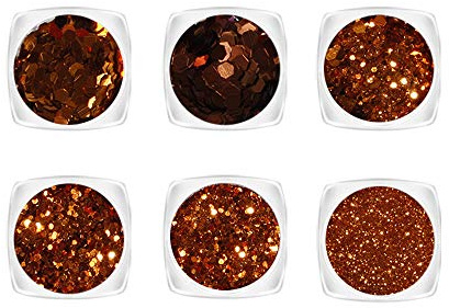YOFASEN 6 stycken tjocka glitter för ansikte - nagelkonstdekoration glitter hantverk paljetter blandade kinder läppmakeup gör-det-själv dekoration, röd 2