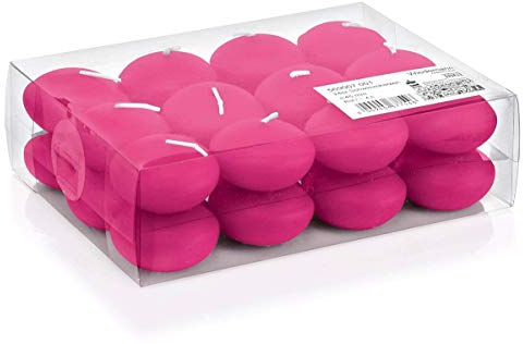 INNA-Glas 24er Set Schwimmende Kerzen Ornella, pink, Ø 4,5cm, 4h - Teelichter