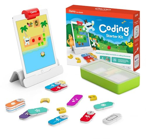 Osmo - Coding Starter Kit for iPad-3 Educational Learning Games-Ages 5-10+ Learn to Code, Basics Puzzles-STEM Toy-Logic, Fundamentals(Osmo iPad Base Included)
