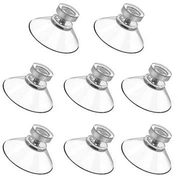nuoshen 8 PCS Sucker Cups, 41 mm Plastic Sucker Pads Round Threads Suction Cups with knurled nut clear for Daily Hanging Extra Strong Suction Holder