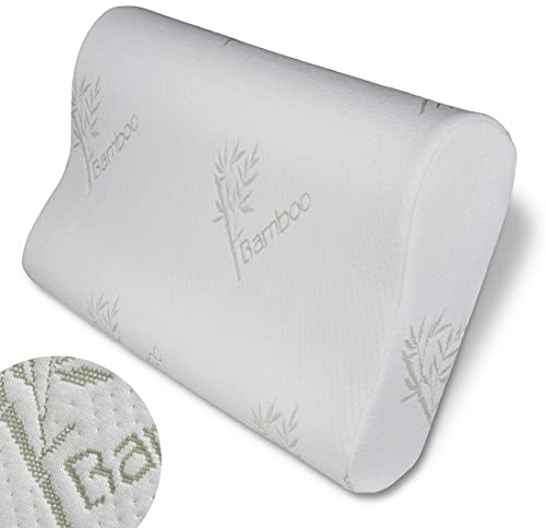 your GEAR Bamboo Memory Foam Nackenkissen - Antischnarchkissen Seitenschläferkissen 60x35 cm, Visco-Vollschaum, Kissen für Allergiker geeignet, orthopädisch & ergonomisch, atmungsaktiver Bezug