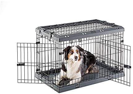 Ferplast Gabbia Cane in Metallo Gabbia Pieghevole per Cani Medi Superior 90 Recinto in Metallo, con Separatore, Doppia Serratura, 92 x 58,5 x h 62,5 cm.